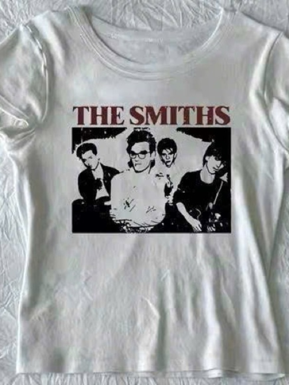 The Smiths Graphic Tee with Black Photo Print and Maroon Logo